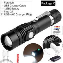 14000루멘 Pocketman XHP99.2 손전등 펜 홀더 테일 로프 USB 충전식 LED 토치 XHP70 Lanterna 캠핑 램프 사, [03] Package C