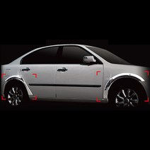 젠틀맨초이스 로체 05-07년 크롬 휀다몰딩 4P 자동차 휀다가드