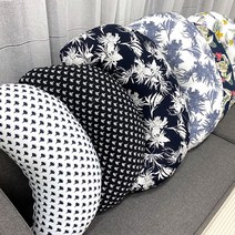 마벨러스홈데코 반달쿠션 멜란지 미용실 배꼽 바나나 쿠션 일반쿠션, 하와이_핑크