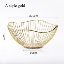 간단하고 모던한 철 과일 바구니 용기 그릇 크리에이티브 스낵 빵 보관 배수 테이블 스낵 디스플레이 트레이, A style gold