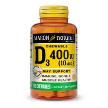 매이슨네츄럴스 D3 400IU 츄어블 바닐라, 100개입, 1개
