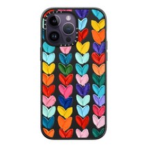 CASETiFY Impact 아이폰 14 프로 맥스 케이스 4X 군용 등급 낙하 테스트 / 2.5m8피트 보호/Magsafe와 호환 딸기 매트 블랙, iPhone 14 Pro Max (Magsafe), Polka Daub Hearts