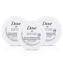 Dove 너리싱 바디 케어 페이스 핸드 앤 바디 리치 영양 크림 매우 건조한 피부용 48시간 보습 700ml(2.53온스) (3팩)