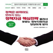 정책은 바뀌어도 변하지 않는 정책자금 핵심전략 몰라서 못받는 정부지원금 당당하게 받자, 상품명