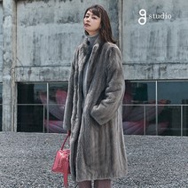 지스튜디오 22FW 코펜하겐휘메일 밍크 하이넥롱코트
