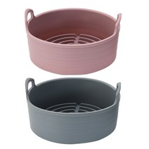 리빙스토리 국산 신형 실리콘 에어프라이어용기 전자레인지용기, 에어프라이어용기(중) 그레이