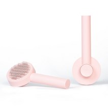 믹스MICS 반려동물 브러쉬 브러시 강아지빗 고양이빗 원터치 털정리 원버튼, 핑크