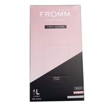 Fromm Color Studio 일회용 비닐 투명 장갑 상자당 장갑 100개(블랙 대형), Large (Pack of 1)