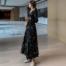 요모조모 2282 브이넥 꽃무늬 쉬폰 원피스