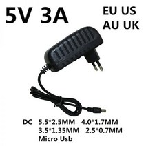 c타입 노트북충전기 어댑터 아답터 아답타 1p DC 5V 3A 3000MA 마이크로 Usb Ac/dc 전원 EU 미국 호주 영국 플러그 충전기 공급 5V3A 라즈베리 파이 제로 태, 5V 3A_AU | DC PLUG 2.5-0.7MM