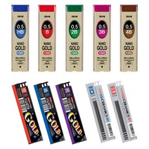 0.5mm 샤프심 세라믹/골드/자바나노, 03) 나노골드 샤프심, B 0.5mm (12개입)