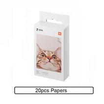 핸드폰 사진인화기 포토프린터 스마트폰 사진출력기 xiaomi mijia mi 휴대용 미니 포켓 용지 50 pcs, 20개