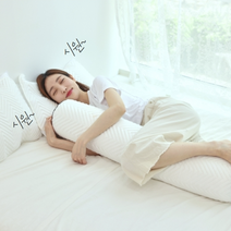 슈퍼 쿨링 냉감 바디필로우 베개커버 일자 쿠션베개 배개 안고자는 인형 마약 꿀잠 시어서커 롱쿠션, (블루) 바디필로우