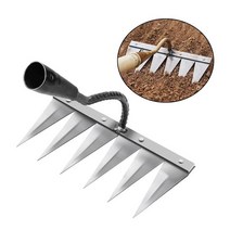 전통적인 풀러 도구 내구성 꽃 침대 야채 쟁기질 농장 가공 풀기용 정원 괭이, 03 6 Tooth Steel