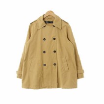 자라 베이지 무지 면혼방 A라인하프더블트렌치코트 여자 M