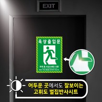 옥상출입문 비상구 표지 안내 반사지 화재대피 발광 스티커