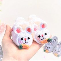 손뜨개 깡총 깡총 아기 토끼신발 DIY 동영상 패키지, 진베이지, 신생아~100일, 4/0호