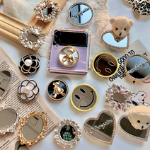 떨샵 [19종]미러톡 거울 스마트톡 그립톡 엔틱 골드 실버 테디베어 레터링 z플립톡, 3개이상구매(50%할인), 11.엔틱미러톡(골드)