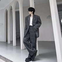 가을옷순색다크스트라이프루즈남성캐쥬얼정장세트투톤KK2450/P295