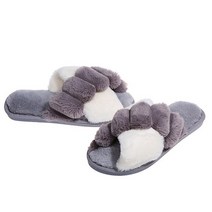 털슬리퍼 Warm Fluffy Slippers Women Faux Fur Cross Indoor Floor Slides Flat Soft Furry Shoes Ladies Female Non Slip House Whosale