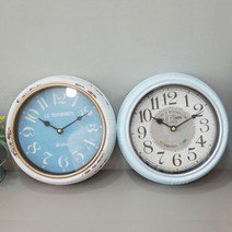 변색부식느낌 철제 빈티지메탈 원형시계 고급 미용실 병원 깔끔 디자인 시게 개업선물 주방, 화이트