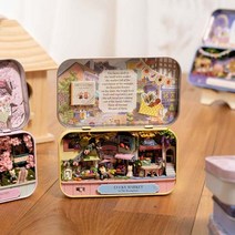 미니어처 만들기 틴케이스 세트 1개 145mm 선택-가게 파리 마켓 바다 집 정원 겨울 벚꽃 마을 궁전 놀이공원 재료 준비물, 벚꽃축제