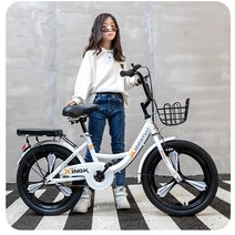 학생 자전거 여자 자전거 연습 18인치 24인치, 화이트 스포크 휠 16인치