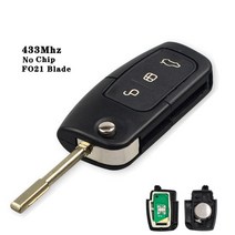 퓨전한복 저고리 개량KEYYOU 3 버튼 접이식 키 Fob 433MHz 4D60 ID63 칩 포드 Mondeo 포커스 퓨전 Fiesta