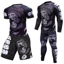 주짓수벨트 태권도띠 주짓수도복 권투 세트 압축 남자 스포츠 티셔츠 + 바지 rashguard jitsu bjj 러쉬 가드 킥복싱 세트 무에타이 저지 mma fightwear