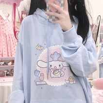 산리오 옷 시나모롤 후드티 일본 파스텔 티셔츠 캐릭터 기모 갸루 쿠로미