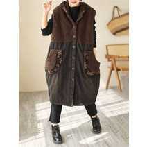 겨울 페이크 퍼 밍크 퍼 조끼 베스트 Careaymade-Winter Long Clothes Womens Loose Vintage Hooded Denim