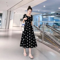 여성 땡땡이 원피스 미시 하객룩 출근룩 도트 데일리