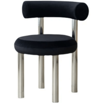 편한식탁의자 2인용 모던 가정용 카페 홈 테이블, 블랙 플리스방석 아우터 탈부착실버 거치대