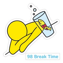 아이디얼 월드 띠부띠부씰 스티커 101종, 1개, 98_Break Time