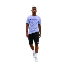 Champion 더블 드라이 모이스처 위킹 챔피언 로고 6 또는 12팩 크루 양말 블랙 앵클 C (6팩), 6-12, White With Stripes (6 Pack)