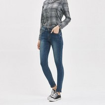 잠뱅이 여성 오비안 밴드 워싱 스키니 데님 다크블루 AJ3DSN72-DB