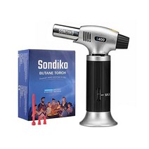 연료 게이지 S400이 포함된 Sondiko 부탄 토치 안전 잠금 장치가 있는 재충전식 납땜 라이터 및 용접용 조절식 불꽃 레진 아트 산업 가스는 포함되지 않음