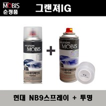 순정품 현대 그랜져IG NB9 미드나이트블랙 스프레이 + 투명스프레이 자동차 도색 차량용 카페인트, NB9스프레이+투명스프레이(모비스)
