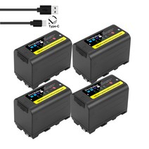 6800mAh USB 출력 NP-F770 NP F770 np f750 소니 NP-F330, CHINA_4 Pcs Battery