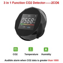 미세먼지측정기 공기질측정기 초미세먼지측정기 5 in1 co2 detector gas air quality monitor 온도 습도 co2 sensor tester 이산화탄소, 3 in 1 co6 블랙