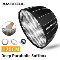 포토부스 AMBITFULP0 0CM 파라볼릭 딥 소프트 박스 허니콤 그리드 보웬스 프로포토 엘린크롬 마운트 스튜디오 플래시 신속 출시, [02] for Profoto Mount, [02] Include Grid