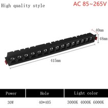 차량용 안개등 LED 전조등LED 라인 다운라이트 매립형 직사각형 그릴 천장 조명 4W 10W 20W 30W AC85 ~ 26, 03 Warm white, 09 HQ Black body 30W