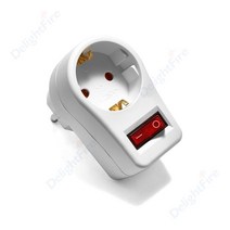eu 확장 소켓 onoff 스위치 16a 250v 4.8mm 2 핀 유럽 표준 확장 소켓 전원 확장 플러그 변환기, Type 1