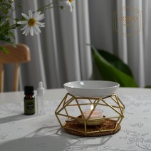 메탈 와이어 아로마 오일램프 버너 워머 티라이트 조명 아로마테라피 받침대, 블랙