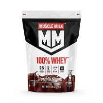 Muscle Milk 100% 유청 단백질 파우더 바닐라 5파운드, Chocolate, 1.85 Pound (Pack of 1)