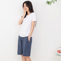 여성 스트라이프 반바지 줄무늬 5부 잠옷 데일리 심플 코디 등산반바지 마실룩 트렌디