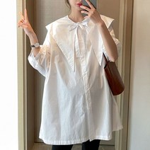 아디핏걸 프렌치 라펠 롱 블라우스 셔츠 루즈 임산부복