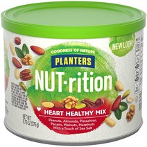 Planters NUT-rition 하트 헬씨 믹스 호두와 헤이즐넛 276.4g(9.75온스) 캔 (6개팩)
