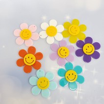 백바이백 스마일꽃 아크릴키링 만들기 제작 부자재 악세서리 재료 굿즈제작, 스카이, 1개