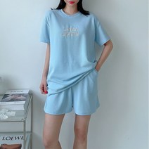 퍼니걸스 5184 레터링 반팔 반바지 트레이닝 세트 여성의류
